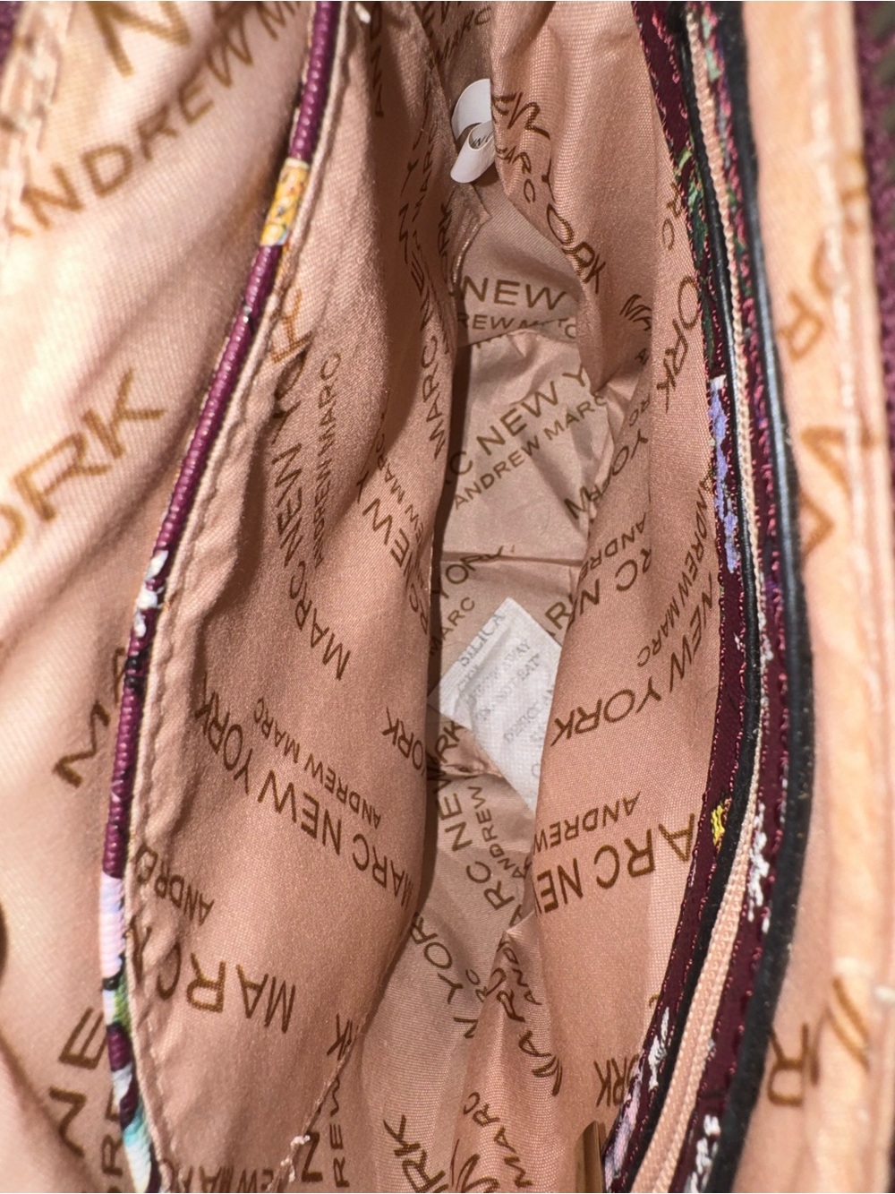 New - Marc New York Andrew Marc Floral Crossbody Bag Burgundy Multi-Color - Picture 4 of 9